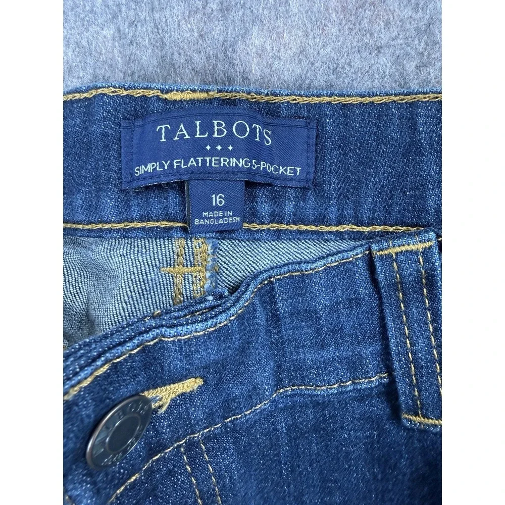 Talbots‎ Women 16 Simply Flattering 5-Pocket Jeans BOYFRIEND blue Medium Wash